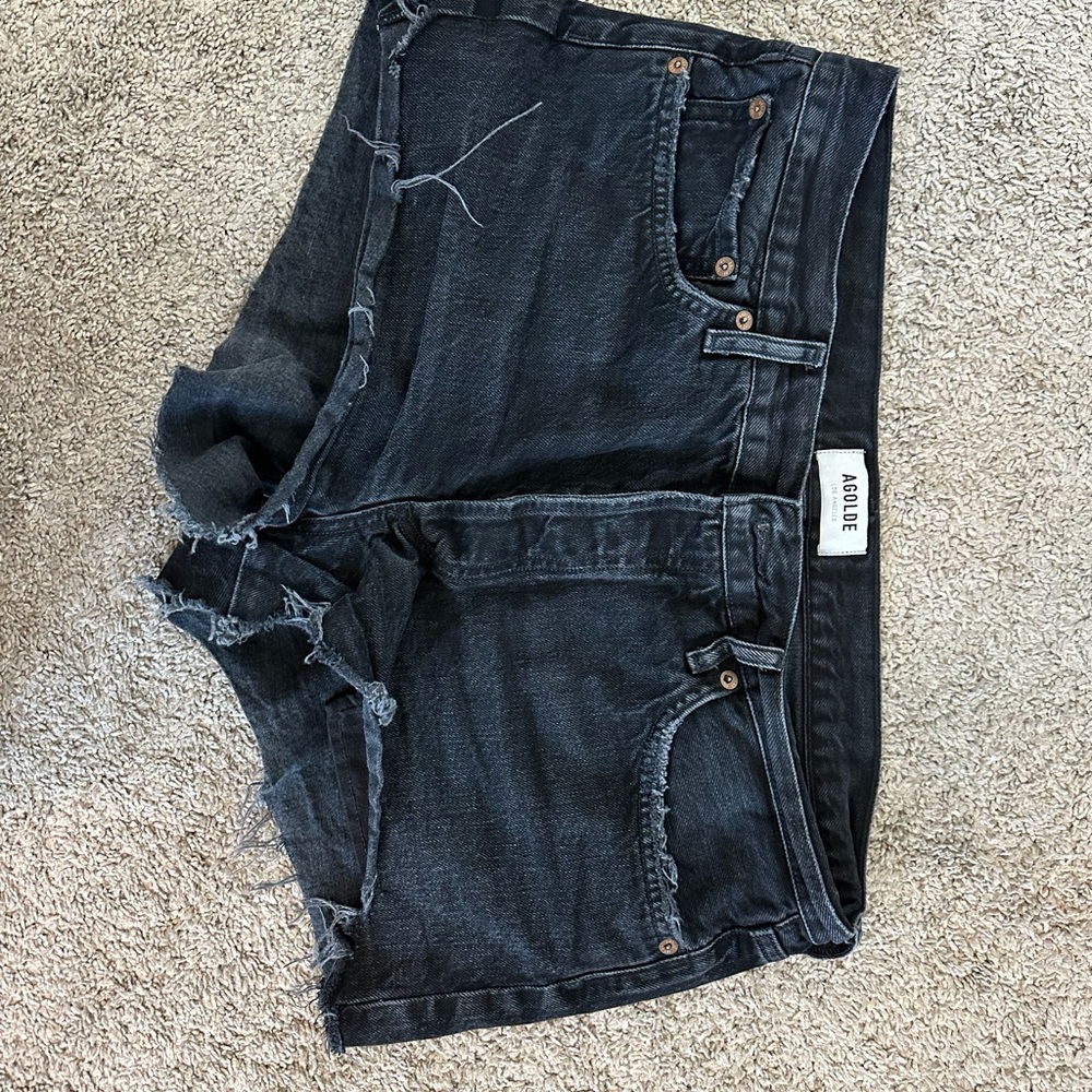 Agolde Black Denim Women Shorts